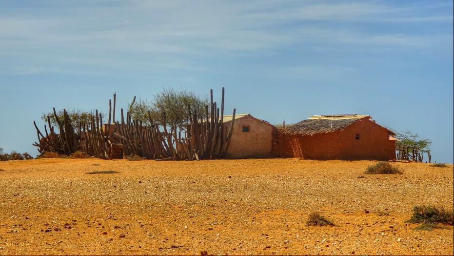 Desert landscape in La Guajira, Colombia.