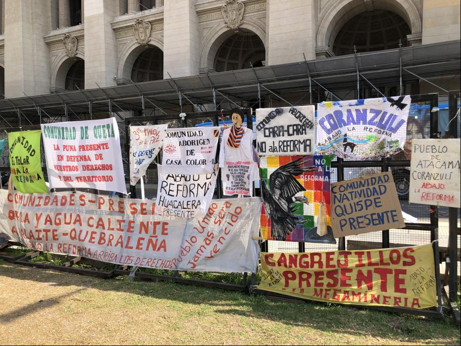 Protest in Buenos Aires by social organizations, trade unions and indigenous peoples of Jujuy